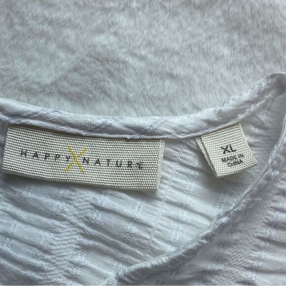 Happy Nature White Ruffled Sleeve Top Size XL - Picture 3 of 9